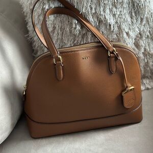 Ralph Lauren Double RL Brown Leather Women's Bag